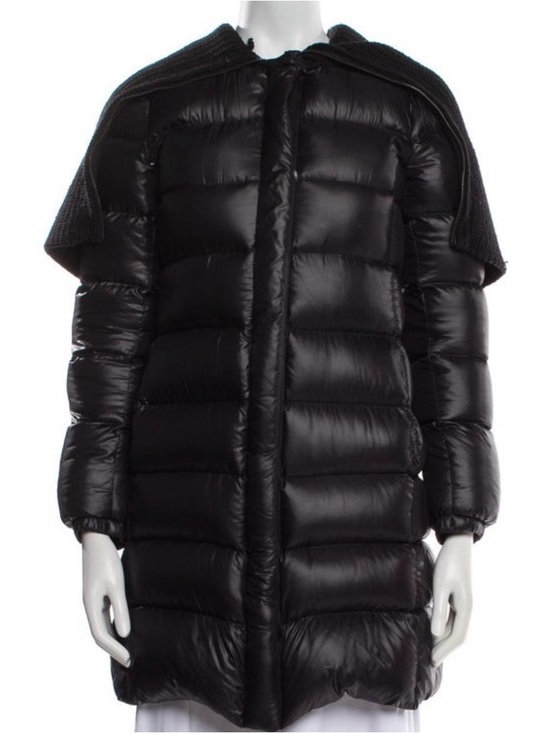 Prada Jackets & Blazers - Prada sport Black Down Puffer Coat with Knit Shoulder Cape